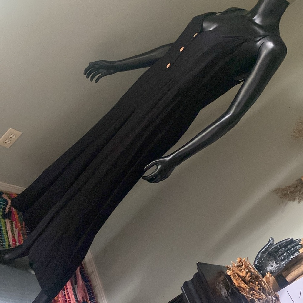 Derek Heart Black jumpsuit with Button Accents - Picture 5 of 11